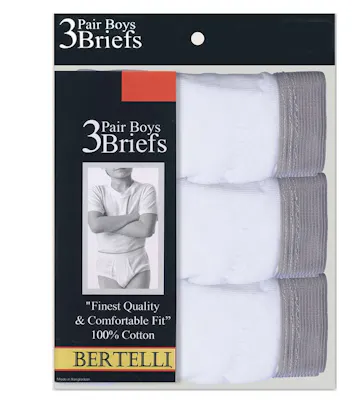 Boys' Briefs - White, Size XL