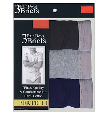 Boys' Cotton Briefs - Assorted Colors, Size Medium