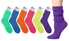 Women's Tipi Toe Cotton Slouch Crew Boot Socks, Neon, 9-11, 1 Pack image number null