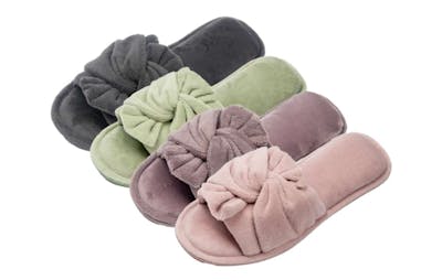 Women's Indoor Twist Ribbon Open Toe House Slippers, Assorted, S-XL