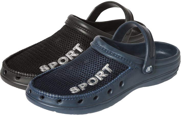 argyle mesh clogs