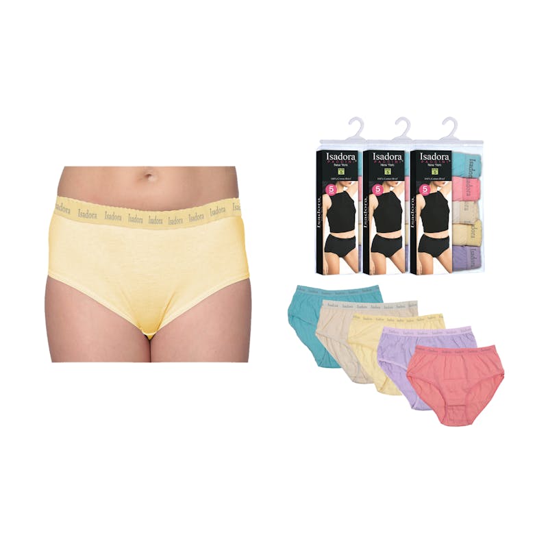 Isadora Women's Pastel Colored Briefs 5-Pack Sizes 5-7