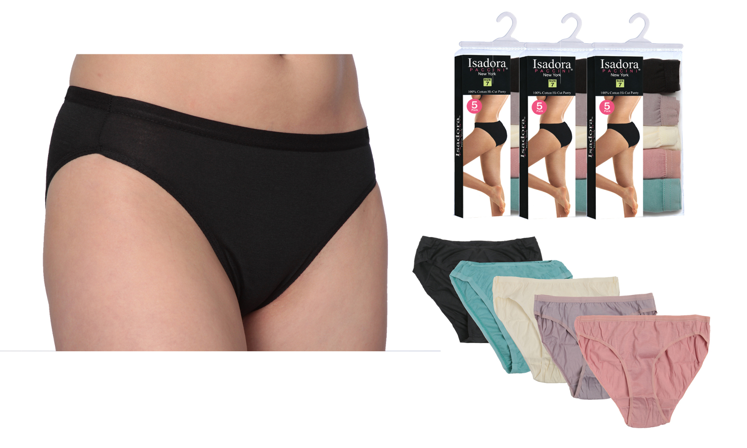 Bulk Women's Panties, 5 Packs, 5 Assorted Colors, 5-10 - DollarDays
