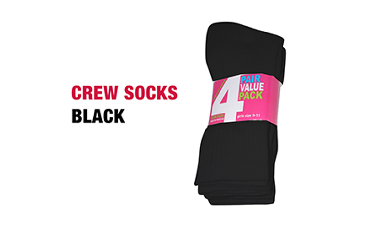 Underworks Men's Sport Socks 4 Pack - Black