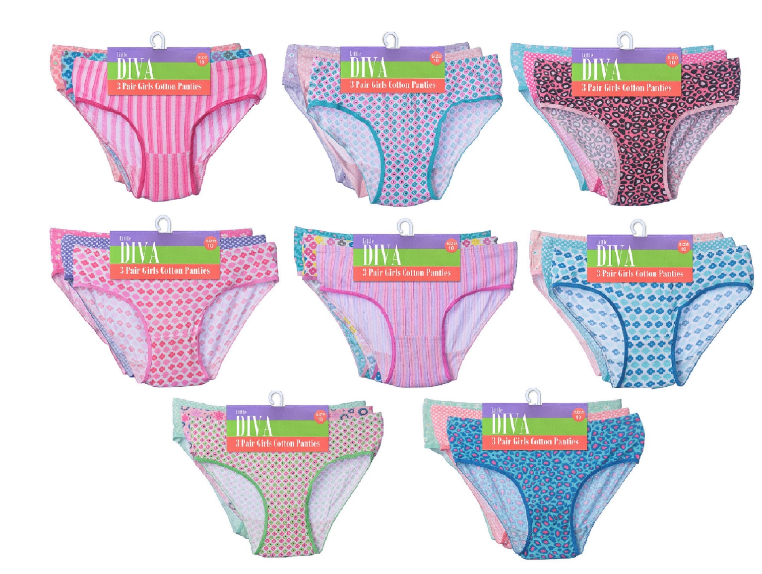 Wholesale Girls' Cotton Panties 3 Pairs Size 48 DollarDays