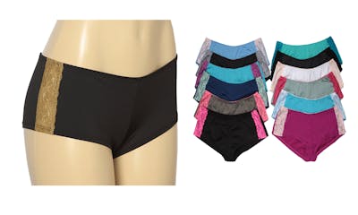Women's Underwear - Assorted Colors, Side Lace, Sizes 5-7