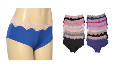 Women's Underwear - Assorted Colors, Pink Lace Trim, Size 5 - 7