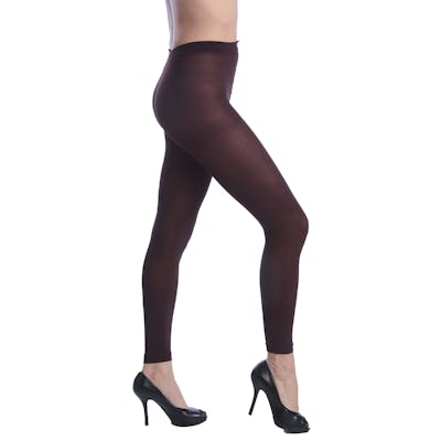 Women's Opaque Control Top Footless Tights - Brown, Queen Size