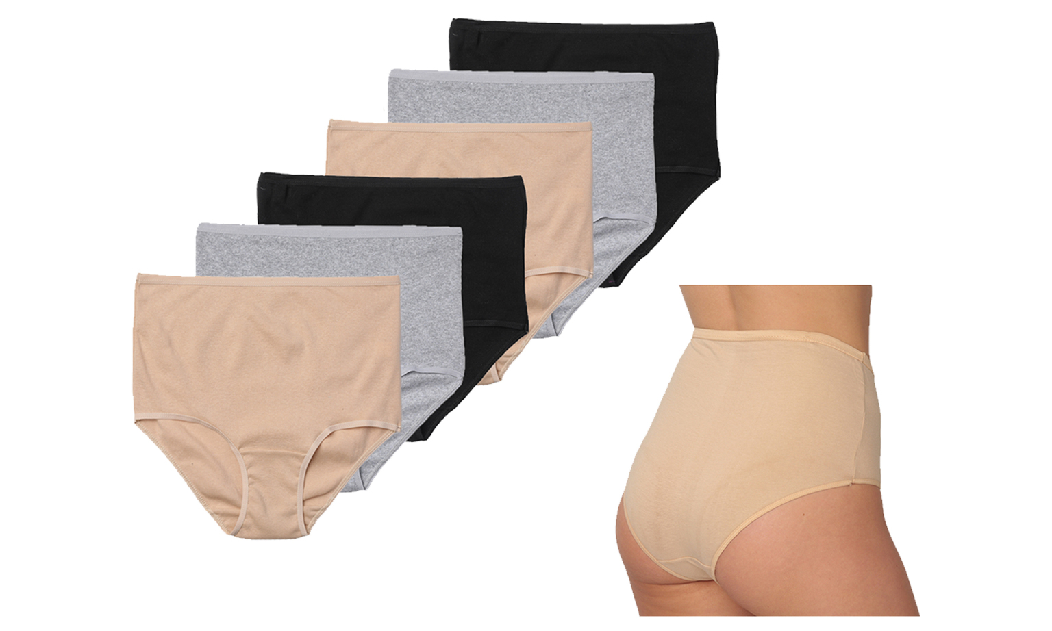 Wholesale Women's Cotton Panties Ribbed, 3 Colors, 57