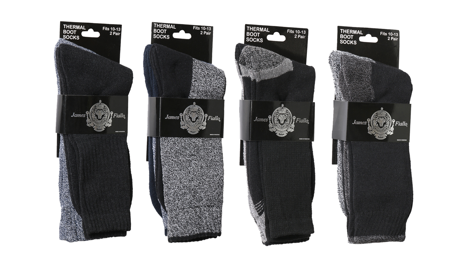 Bulk Men's Heavy Thermal Socks - 3 Colors, 10-13, 2 Pk - DollarDays