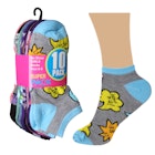 Girls' Ankle Socks - 10 Pack, Crazy Designs, Size 6-8 image number null