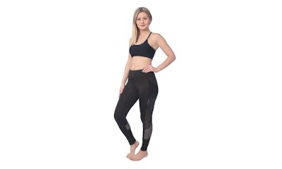 Women's High Waist Performance Sport Leggings - Black, 2 Pockets, XXL