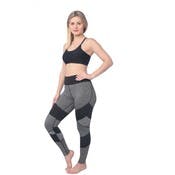 Women's Performance Sport Leggings - Large, Gray with Black Trim