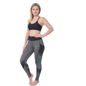 Women's Performance Sports Leggings - Gray/Black Mesh, Medium