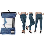 Women's High-Waist Jeggings - Blue, S/M, L/XL