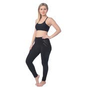 Women's High Waist Sport Leggings - Black, Side Zippered Pocket, Medium