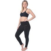 Women's Yoga Leggings - Black, Zippered Pocket, Side Detail, XL