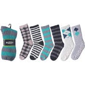 Men's Fuzzy Socks - Size 10-13, Assorted Colors, Skid-Proof