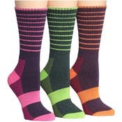 Unisex Hiking Socks - Assorted Stripes, Large