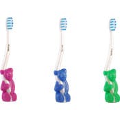 Kids' Bear Toothbrushes - 4 Assorted Colors, 30 Tufts